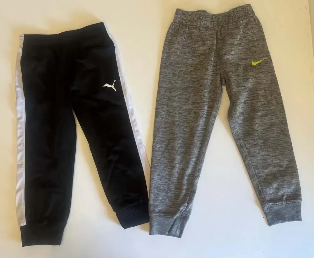 Puma Boys Black Track Pants and Nike Boys Grey Jogger Sweatpants Set